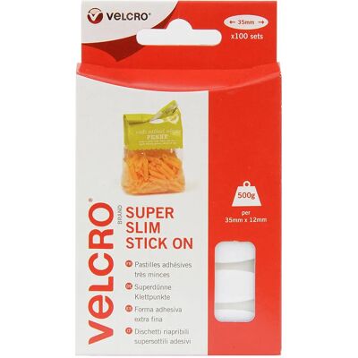 Velcro Velcro Tiradores auto-adhesivos ultra finos 35mm x 100 - Velcro Velcro Velcro Tiradores auto-adhesivos ultra finos 35mm x 100 - Velcro