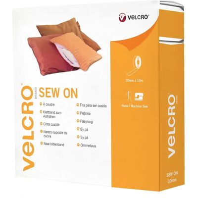 Velcro - Dischetti in velcro da cucire 30mm x 10m Bianco Velcro - Dischetti in velcro da cucire 30mm x 10m Bianco