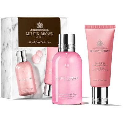 Molton Brown Brand Model Rhubarb Rose Hand Care Collection - Hand Sanitizer & Cream Molton Brown Brand Model Rhubarb Rose Hand Care Collection - Hand Sanitizer & Cream