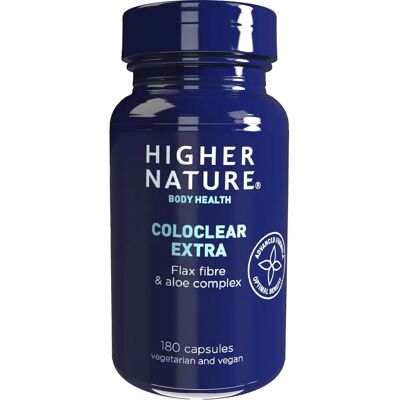 Higher Nature ColoClear Extra Flax Fibre & Aloe Complex - 180 Capsules Higher Nature ColoClear Extra Flax Fibre & Aloe Complex - 180 Capsules