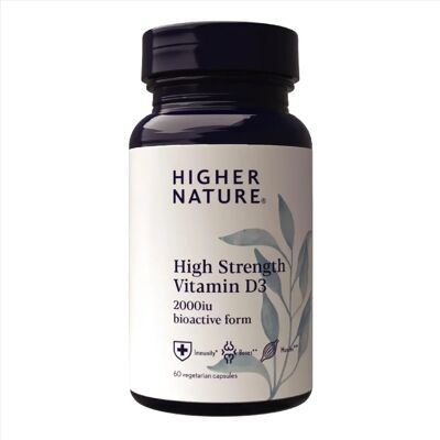 Higher Nature Vitamin D3 2000 IU - 60 Capsules - Bone & Immune Support Higher Nature Vitamin D3 2000 IU - 60 Capsules - Bone & Immune Support