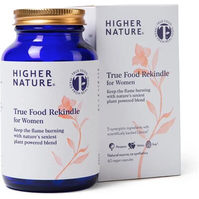 Higher Nature True Food Rekindle for Women - 60 Capsules - Vegan Dietary Supplement Higher Nature True Food Rekindle for Women - 60 Capsules - Vegan Dietary Supplement