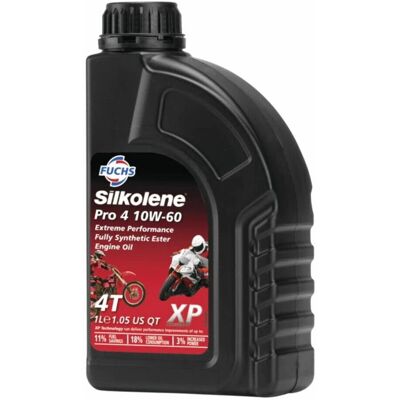 Huile moto Silkolene PRO 4 10W-60 - 1L - Publicité Huile moto Silkolene PRO 4 10W-60 - 1L - Publicité