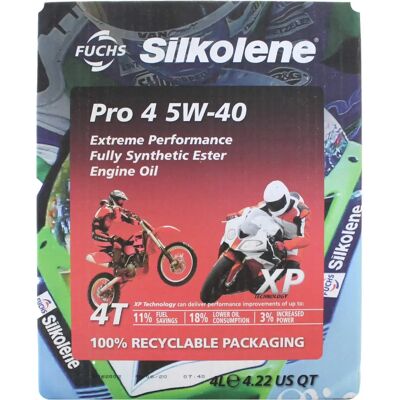 Silkolene - Pro 4 5W40 XP - 5W40 - 4L - Huile moteur - Publicité Silkolene - Pro 4 5W40 XP - 5W40 - 4L - Huile moteur - Publicité