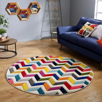 Kulatý vícebarevný koberec FLAIR RUGS Bolero - Koberec Kulatý vícebarevný koberec FLAIR RUGS Bolero - Koberec
