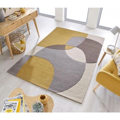 FLAIR RUGS Glow Wollteppich - Rechteck, 120x170cm, 8mm, Ocker, Fußbodenheizung FLAIR RUGS Glow Wollteppich - Rechteck, 120x170cm, 8mm, Ocker, Fußbodenheizung
