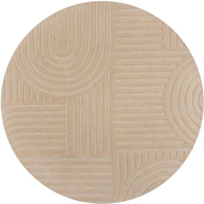 FLAIR RUGS Zen Garden Teppich - Hoch-Tief-Effekt, 160cm, Natur FLAIR RUGS Zen Garden Teppich - Hoch-Tief-Effekt, 160cm, Natur
