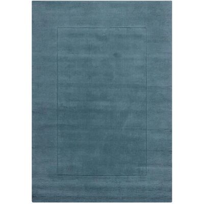 Flair Rugs - Tuscany Textured Wool Border Blue - 160x230 cm Flair Rugs - Tuscany Textured Wool Border Blue - 160x230 cm