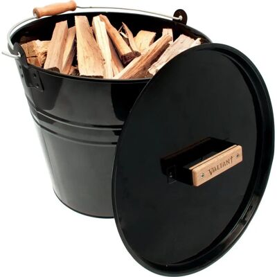 Valiant FIR243 Black Fireside Storage Bucket - Storage Bucket Valiant FIR243 Black Fireside Storage Bucket - Storage Bucket