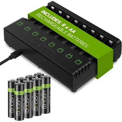 Venom Rechargeable Battery Charging Dock plus 8 x AA 2100mAh Batteries - Rechargeable Batteries and Charging Dock Venom Rechargeable Battery Charging Dock plus 8 x AA 2100mAh Batteries - Rechargeable Batteries and Charging Dock