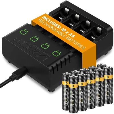 Venom Rechargeable Battery Charging Dock - 10 x AA 1000mAh Batteries - Rechargeable Venom Rechargeable Battery Charging Dock - 10 x AA 1000mAh Batteries - Rechargeable