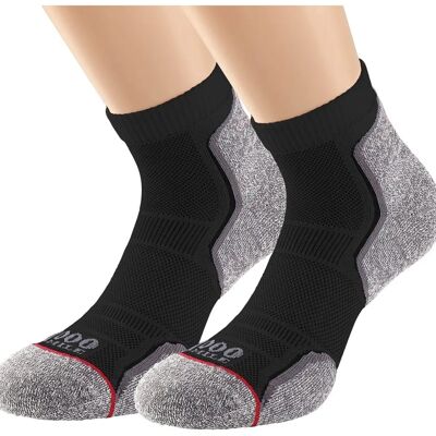 1000 Mile Schwarze Recycelte Sportsocken - Doppelpack 1000 Mile Schwarze Recycelte Sportsocken - Doppelpack