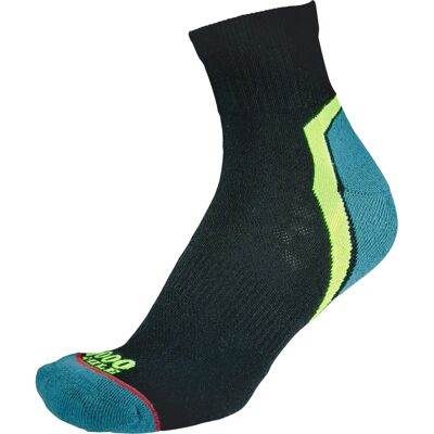 1000 Mile Herren Aktive Viertel Repreve Gepolsterte Socken - Schwarz / Türkis - Größe EU 46-48 - Socken 1000 Mile Herren Aktive Viertel Repreve Gepolsterte Socken - Schwarz / Türkis - Größe EU 46-48 - Socken
