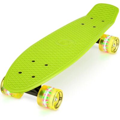 Xootz Kid's Retro Plastic Skateboard with LED Light Up Wheels Green 22 Inch - Skateboard Xootz Kid's Retro Plastic Skateboard with LED Light Up Wheels Green 22 Inch - Skateboard