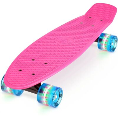 Wilton Bradley Xootz Kid's Retro Plastic Skateboard with LED Light Up Wheels Pink - 22-Inch Wilton Bradley Xootz Kid's Retro Plastic Skateboard with LED Light Up Wheels Pink - 22-Inch