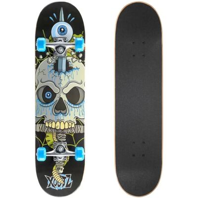 Xootz Kid's Snake Skull Maple Double Kick Skateboard - 31x8 Inches Xootz Kid's Snake Skull Maple Double Kick Skateboard - 31x8 Inches
