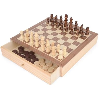 Toyrific Wooden Chess and Draughts - Board Game Set Toyrific Wooden Chess and Draughts - Board Game Set