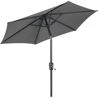 Christow 2.4m Tilting Parasol - Grey - Parasol Christow 2.4m Tilting Parasol - Grey - Parasol