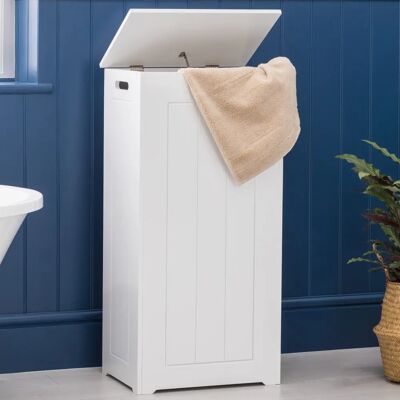 Christow White Laundry Hamper - 120L, Slim, Modern - Laundry Bin Christow White Laundry Hamper - 120L, Slim, Modern - Laundry Bin