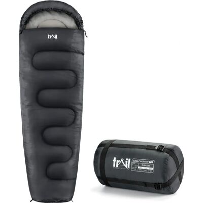 Sac de couchage Mummy Charcoal Trail Outdoor Leisure - 3 saisons - Publicité Sac de couchage Mummy Charcoal Trail Outdoor Leisure - 3 saisons - Publicité