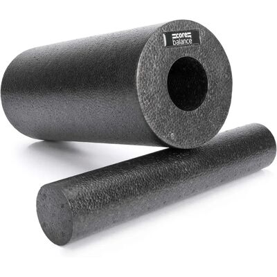 Rolo de espuma e bastão de massagem Core Balance - 2 em 1 Alta Densidade 33cm x 15cm Rolo de espuma e bastão de massagem Core Balance - 2 em 1 Alta Densidade 33cm x 15cm