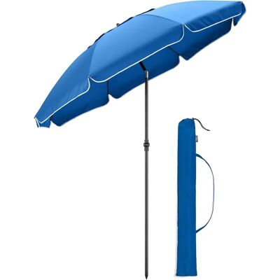 Christow Portable Beach Parasol - UV 50+ - 2m - Blue Christow Portable Beach Parasol - UV 50+ - 2m - Blue