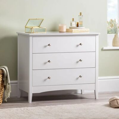 Christow Ilsington White 3 Drawer Chest of Drawers - Chest of Drawers Christow Ilsington White 3 Drawer Chest of Drawers - Chest of Drawers