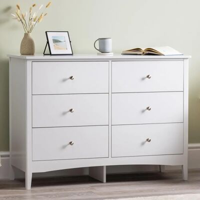 Christow Ilsington White 6 Drawer Chest of Drawers - Chest of Drawers Christow Ilsington White 6 Drawer Chest of Drawers - Chest of Drawers