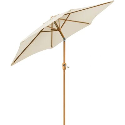 Christow 2.4m Steel Wood Effect Parasol - Garden Furniture Christow 2.4m Steel Wood Effect Parasol - Garden Furniture