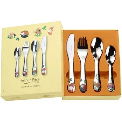 Arthur Price Cherish Woodland 4 Piece Child Cutlery - Child Cutlery Set for Kids Arthur Price Cherish Woodland 4 Piece Child Cutlery - Child Cutlery Set for Kids