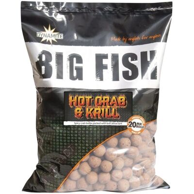 Dynamite Baits Big Fish Hot Cangrejo Krill - Boilies de harina de pescado Dynamite Baits Big Fish Hot Cangrejo Krill - Boilies de harina de pescado