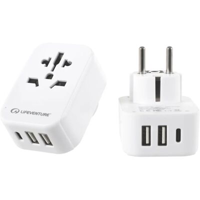 Cestovní adaptér Lifeventure - USB a EU zástrčka Cestovní adaptér Lifeventure - USB a EU zástrčka