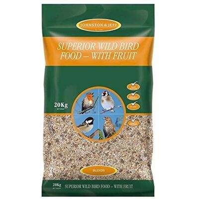 Johnston & Jeff Superior Wild Bird Food - with Fruit - 20kg Johnston & Jeff Superior Wild Bird Food - with Fruit - 20kg