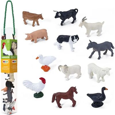 Mojo Farm Tier Mini-Spielset - 12 Stück - Bauernhof Mojo Farm Tier Mini-Spielset - 12 Stück - Bauernhof