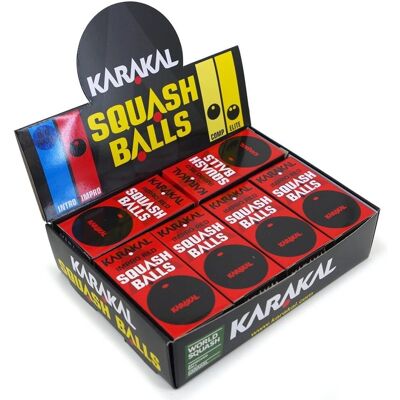 Balles de Squash Karakal Red Dot - Vitesse Moyenne - Boîte de 12 - Publicité Balles de Squash Karakal Red Dot - Vitesse Moyenne - Boîte de 12 - Publicité