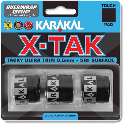 Karakal - XTAK - Black - 0.6mm - Overgrip Karakal - XTAK - Black - 0.6mm - Overgrip