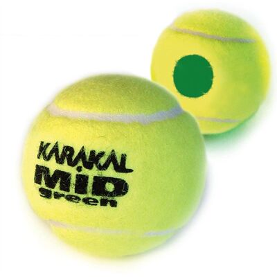 Karakal Mid Dot Green Transition Tennis Balls - Low Pressure - 12 Karakal Mid Dot Green Transition Tennis Balls - Low Pressure - 12