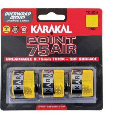 Karakal Jaune Pack de 3 Poignées Air Overwrap 75 - Publicité Karakal Jaune Pack de 3 Poignées Air Overwrap 75 - Publicité