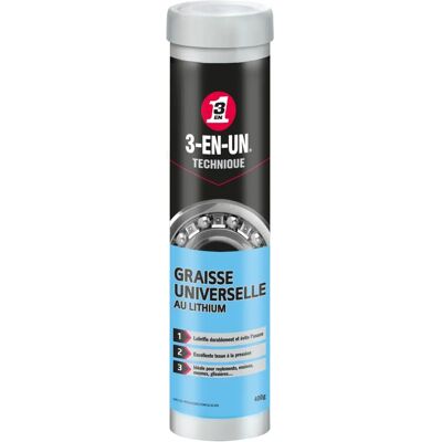 Graisse universelle au lithium WD-40 - 3-en-un - 400g - Publicité Graisse universelle au lithium WD-40 - 3-en-un - 400g - Publicité