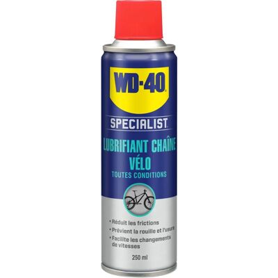 Lubrifiant chaîne vélo WD40 - Toutes conditions - 250ml - Publicité Lubrifiant chaîne vélo WD40 - Toutes conditions - 250ml - Publicité