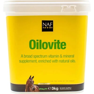 NAF Oilovite - Horse Supplement 3kg - Supports Health & Coat NAF Oilovite - Horse Supplement 3kg - Supports Health & Coat
