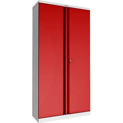 Phoenix SCL1891GRK Stahl-Schrank - 2-türig, 4 Regale, Grau/Rot Phoenix SCL1891GRK Stahl-Schrank - 2-türig, 4 Regale, Grau/Rot