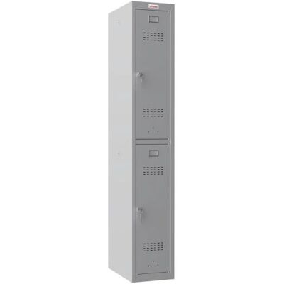 Phoenix Safe Co. PL1230GGK Casier - Acier, Gris, 2 Compartiments - Publicité Phoenix Safe Co. PL1230GGK Casier - Acier, Gris, 2 Compartiments - Publicité