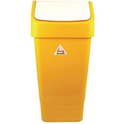 Poubelle Jaune de 50L Scot Young - Couvercle Battant - Publicité Poubelle Jaune de 50L Scot Young - Couvercle Battant - Publicité