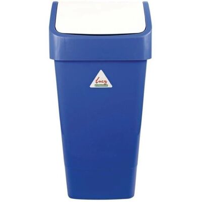 SCOT YOUNG Poubelle bleue 50L avec couvercle battant - Poubelle - Publicité SCOT YOUNG Poubelle bleue 50L avec couvercle battant - Poubelle - Publicité