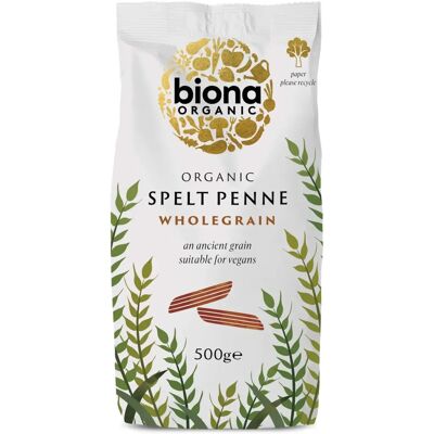 Biona Organic Spelt Pasta - Wholemeal Penne - 500g Biona Organic Spelt Pasta - Wholemeal Penne - 500g