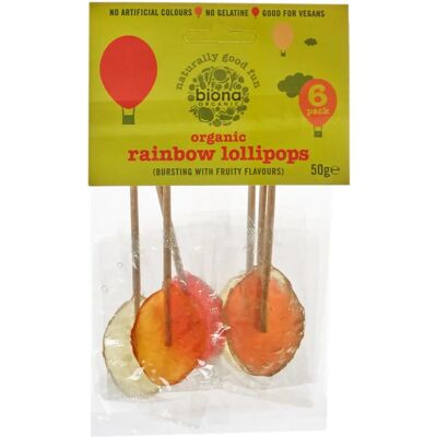 Biona Bio-Regenbogen-Lutscher - 6er Pack - 50g Biona Bio-Regenbogen-Lutscher - 6er Pack - 50g