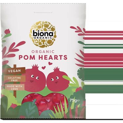 Biona Organic Vegan Pomegranate Hearts - Candies Biona Organic Vegan Pomegranate Hearts - Candies