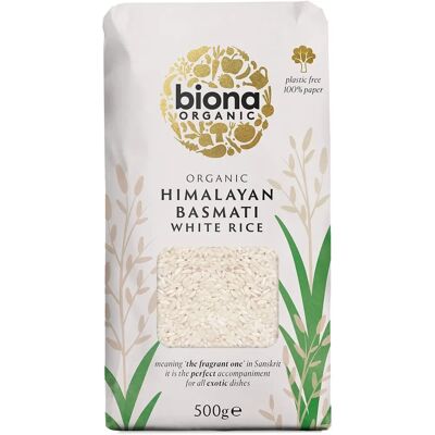 Biona Organisk Hvit Basmati Ris - 500g, Aromatisk Biona Organisk Hvit Basmati Ris - 500g, Aromatisk