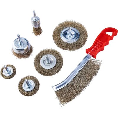 Set di Spazzole in Filo da 7 Pezzi - Ruota Pulizia Ottone Set di Spazzole in Filo da 7 Pezzi - Ruota Pulizia Ottone